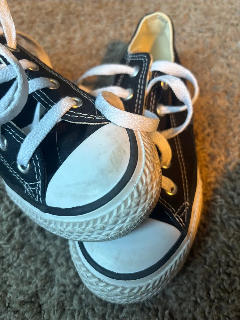 Converse Black Canvas Kids Low-Top Sneakers with White Accents
